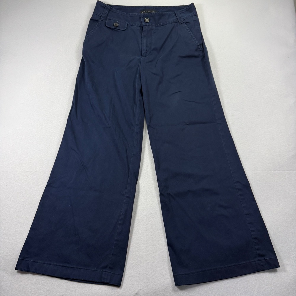 Marc by Marc Jacobs Navy Blue Wide Leg Flare Trousers Size 8 Bellbottom Pants
